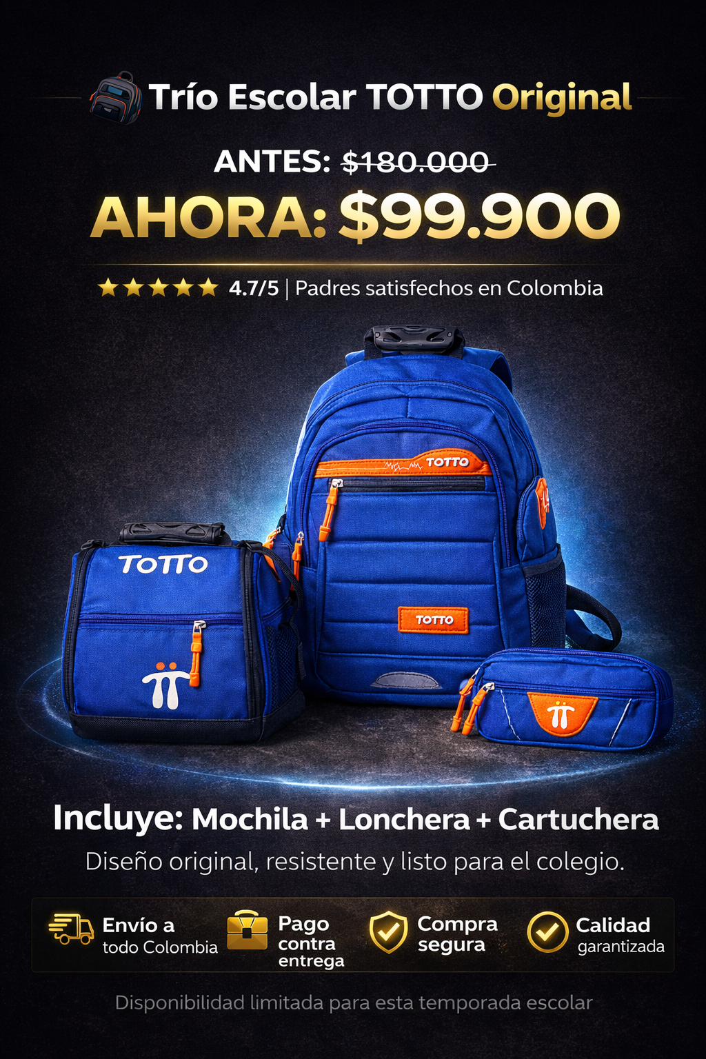 Combo escolar Totto