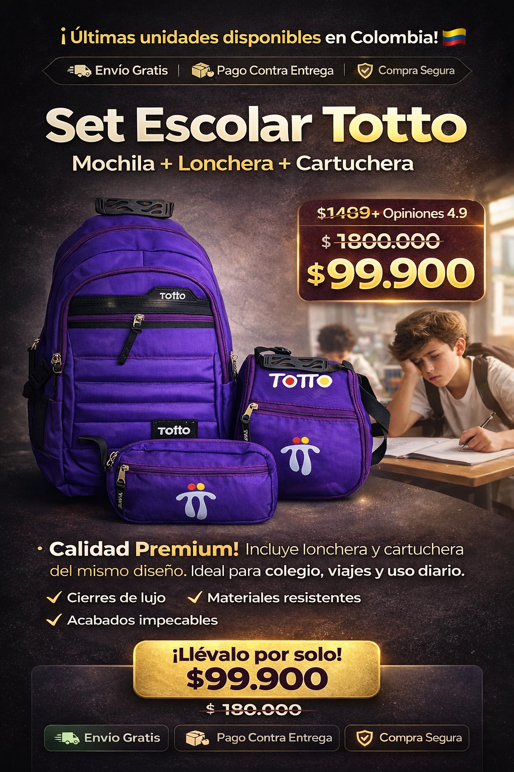 Combo escolar Totto