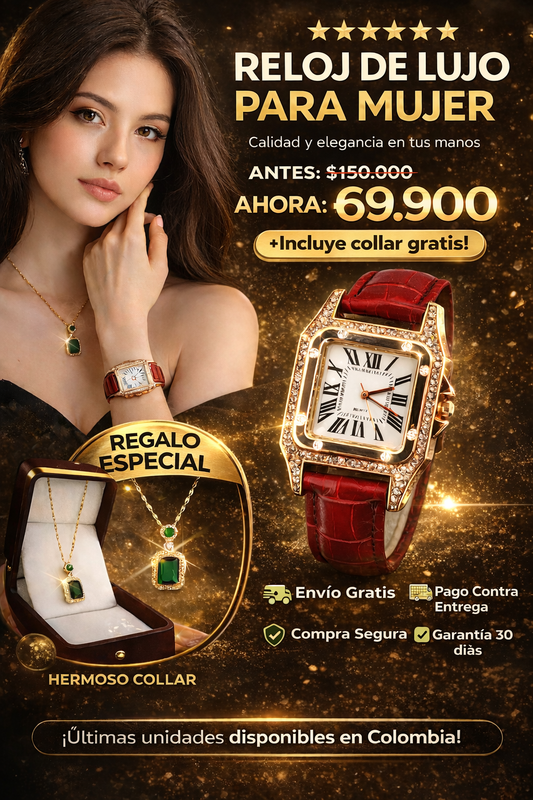 RELOJ + COLLAR DE LUJO